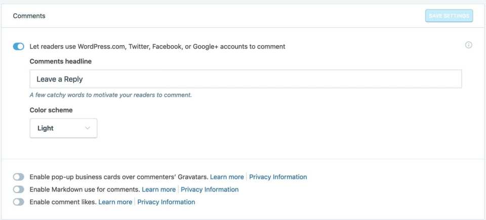 A close look at Jetpack comments settings
