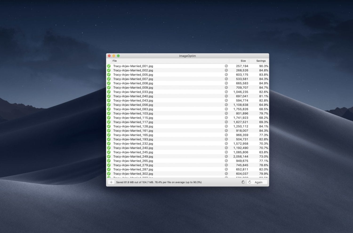 ImageOptim for optimizing images on desktop