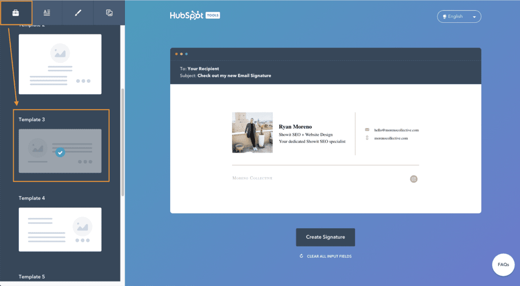 Select the email signature template you like most.