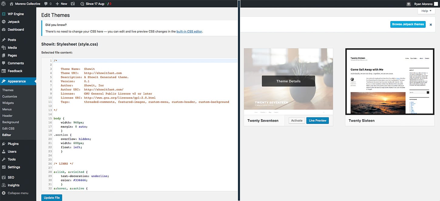 The WordPress CMS - Showit and WordPress - Moreno Collective