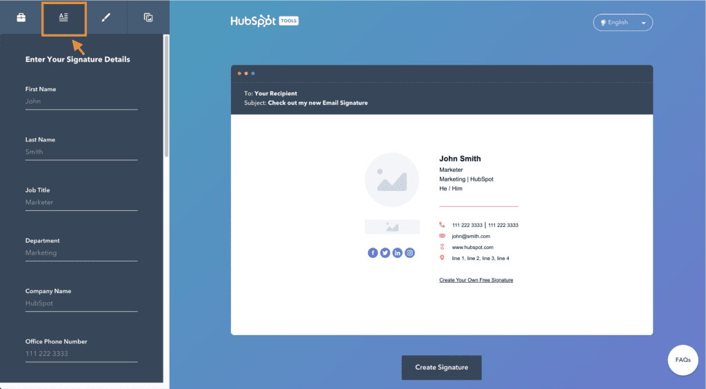 email signature details