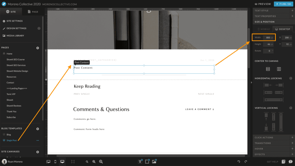 Optimizing your images for Showit SEO - Moreno Collective