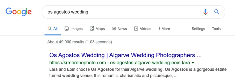 SEO titles and meta descriptions for a venue specific search - moreno collective